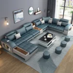 Modern Luxury 7 Seater Modular Fabric Sofa Furniture Set Multifunctional Living Room Home Corner Couch U Shaped Sectional Sofa - Image 5