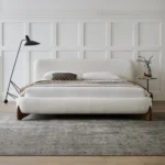 King size boucle bed frame
