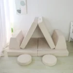 Modular Kids Play Couch Sofa Set, Convertible Toddler Sectional Floor Cushion Kids Sofa, Fort Building & Lounging for Kids Playroom - Image 3