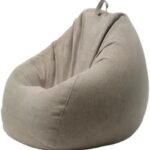 Luxurious Bean Bag Chair for Adults & Kids - Anti-Stain and Durable (Light Brown, Large)