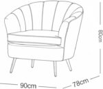 Luxury Velvet Accent Chair with Golden Metal Legs, Modern Upholstered Single Sofa Side Chair, Design for Living Room, Bedroom, Office - Image 2