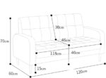 Modern Nordic Style 2-Seater Sofa, Comfortable Upholstered Loveseat for Small Spaces, Apartment Living Room & Bedroom Couch with Wooden Legs - Image 2