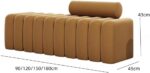 Modern Segmented Velvet Bench, Bed End Stool, Long Ottoman Seat with Boucle Fabric, Design for Living Room, Bedroom, Entryway - Image 2