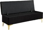 Boucle Storage Ottoman Bench Modern Upholstered Accent Stool with Golden Metal Legs, Luxury Teddy Fabric Sofa Seat for Bedroom, Living Room, Entryway - Image 4