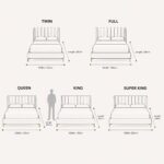 Modern Velvet Upholstered Platform Bed Frame, Vertical Channel Tufted Headboard with Golden Metal Legs, No Box Spring Needed - Image 2