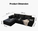 Cloud Modular Sectional Sofa Couch with L-Shape Chaise, Modern Minimalist Upholstered Couches for Living Room Bedroom, Deep Seat Corner Couch - Image 2