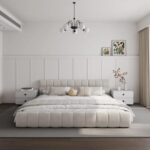 Modern Upholstered Bed Frame with Tufted Headboard - Premium Linen Textured Fabric Platform Bed - Sturdy Wooden Slat Support, No Box Spring Required - Image 2