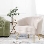 Luxury Velvet Accent Chair with Golden Metal Legs, Modern Upholstered Single Sofa Side Chair, Design for Living Room, Bedroom, Office - Image 3