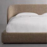 Boucle Fabric Upholstered Bed with Curved Wingback Headboard, Modern Luxury Low Profile Platform Frame, Soft Mattress Foundation - Image 5