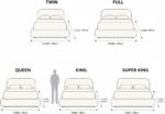 Modern Upholstered Bed Frame with Padded Curved Headboard, Soft Fabric Platform Low Profile Bed Base, Modern Bedroom Furniture - Image 2