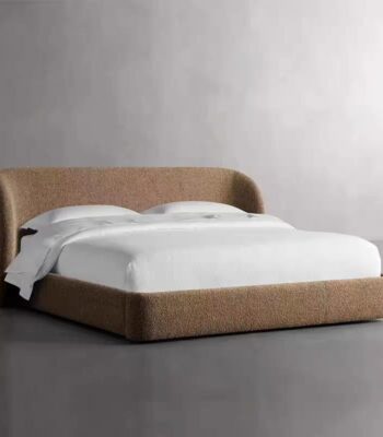 Boucle Fabric Upholstered Bed