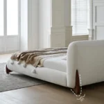Boucle Upholstered Platform Bed Frame
