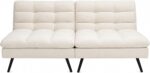 Modern Convertible Sofa Bed - 2-in-1 Sleeper Sofa with Adjustable Backrest, Tufted Fabric, Metal Legs - Compact Loveseat for Small Spaces, Living Room, Guest Room - Image 3