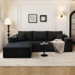 Cloud Modular Sectional Sofa Couch with L-Shape Chaise, Modern Minimalist Upholstered Couches for Living Room Bedroom, Deep Seat Corner Couch