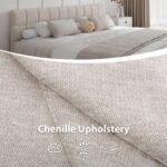 Modern Upholstered Bed Frame with Tufted Headboard - Premium Linen Textured Fabric Platform Bed - Sturdy Wooden Slat Support, No Box Spring Required - Image 7