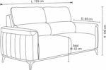 Modern 3 Seater Sofa - Premium Faux Leather Upholstered Couch with High Backrest and Slim Metal Legs - Contemporary Triple Seater Settee for Living Room, Office, and Reception - Image 2