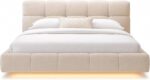 Modern Upholstered LED Floating Bed Frame with Tufted Headboard, No Box Spring Needed - Image 2