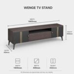 Modern Wenge TV Stand with Gold Accents & Storage - Sleek Media Console - Contemporary Entertainment Center for Living Room, Bedroom - Image 5