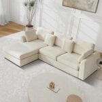 Modern 2-Piece Upholstered Sectional Sofa with Convertible Chaise Lounge, Deep Seat L-Shape Couch with Wide Track Arms and Soft Fabric for Living Room and Apartment - Image 2