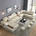 Modern Luxury 7 Seater Modular Fabric Sofa Furniture Set Multifunctional Living Room Home Corner Couch U Shaped Sectional Sofa - Image 4