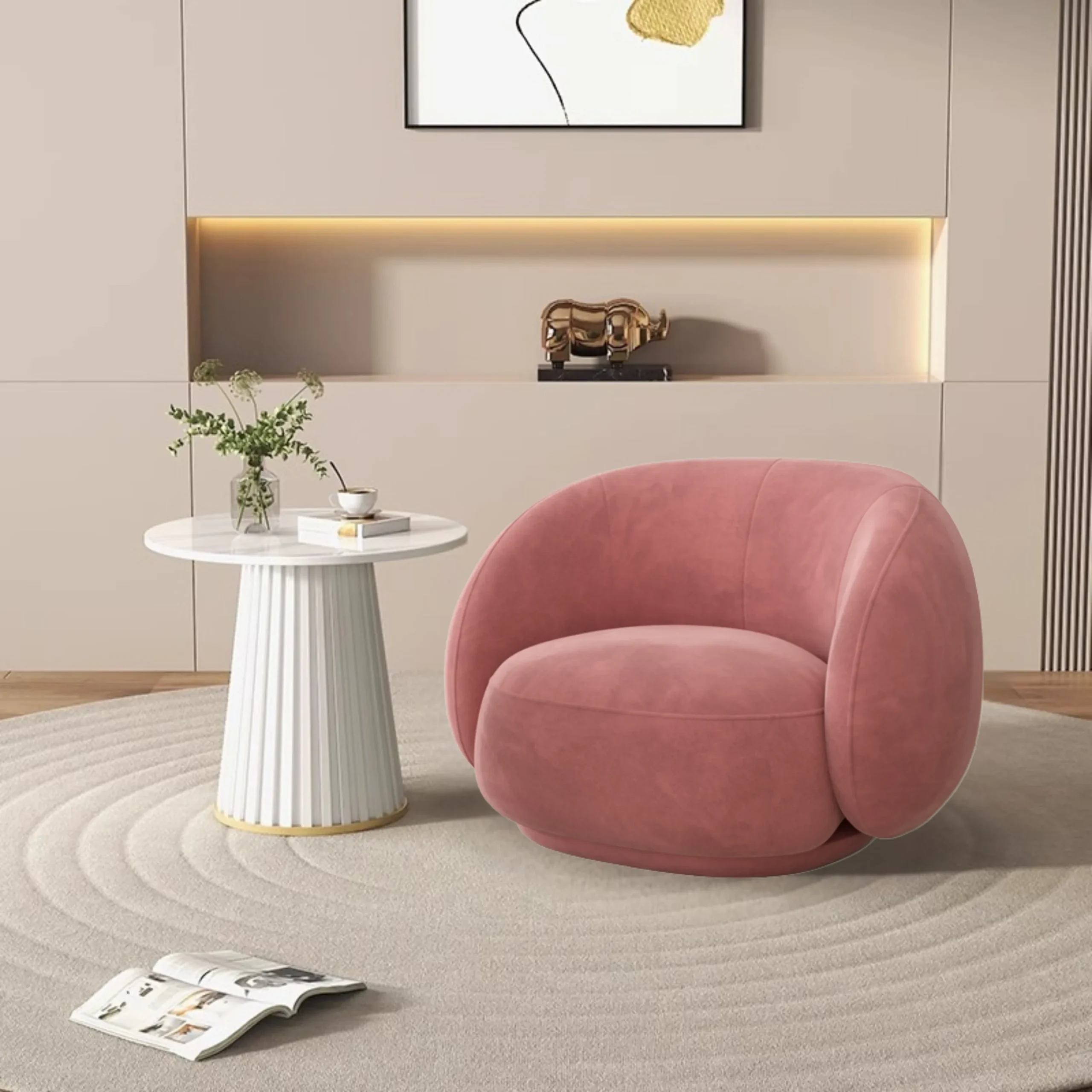 single sofa chair nordic style sofa chair with pink color