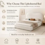 Modern Cloud Upholstered Bed Frame, Teddy Fleece Soft Bouclé Fabric Platform Bed, No Box Spring Needed, Noise-Free, Easy Assembly, White - Image 7