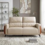 Modern 3 Seater Sofa - Premium Faux Leather Upholstered Couch with High Backrest and Slim Metal Legs - Contemporary Triple Seater Settee for Living Room, Office, and Reception - Image 3