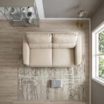 Modern 3 Seater Sofa - Premium Faux Leather Upholstered Couch with High Backrest and Slim Metal Legs - Contemporary Triple Seater Settee for Living Room, Office, and Reception - Image 4