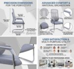 Modern Grey Mesh Visitor Chair with Padded Armrests – Ergonomic Office Seating with Heavy-Duty Chrome Cantilever Base for Reception, Meeting Rooms, and Waiting Areas (50 X 50 X 101 CM) - Image 2