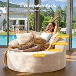 Modern 3-Piece Sectional Sofa Set with Loveseat and Round Chaise Lounge Chair, Plush Corduroy Upholstered L-Shape Couch for Living Room - Image 3