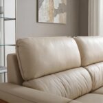 Modern 3 Seater Sofa - Premium Faux Leather Upholstered Couch with High Backrest and Slim Metal Legs - Contemporary Triple Seater Settee for Living Room, Office, and Reception - Image 5