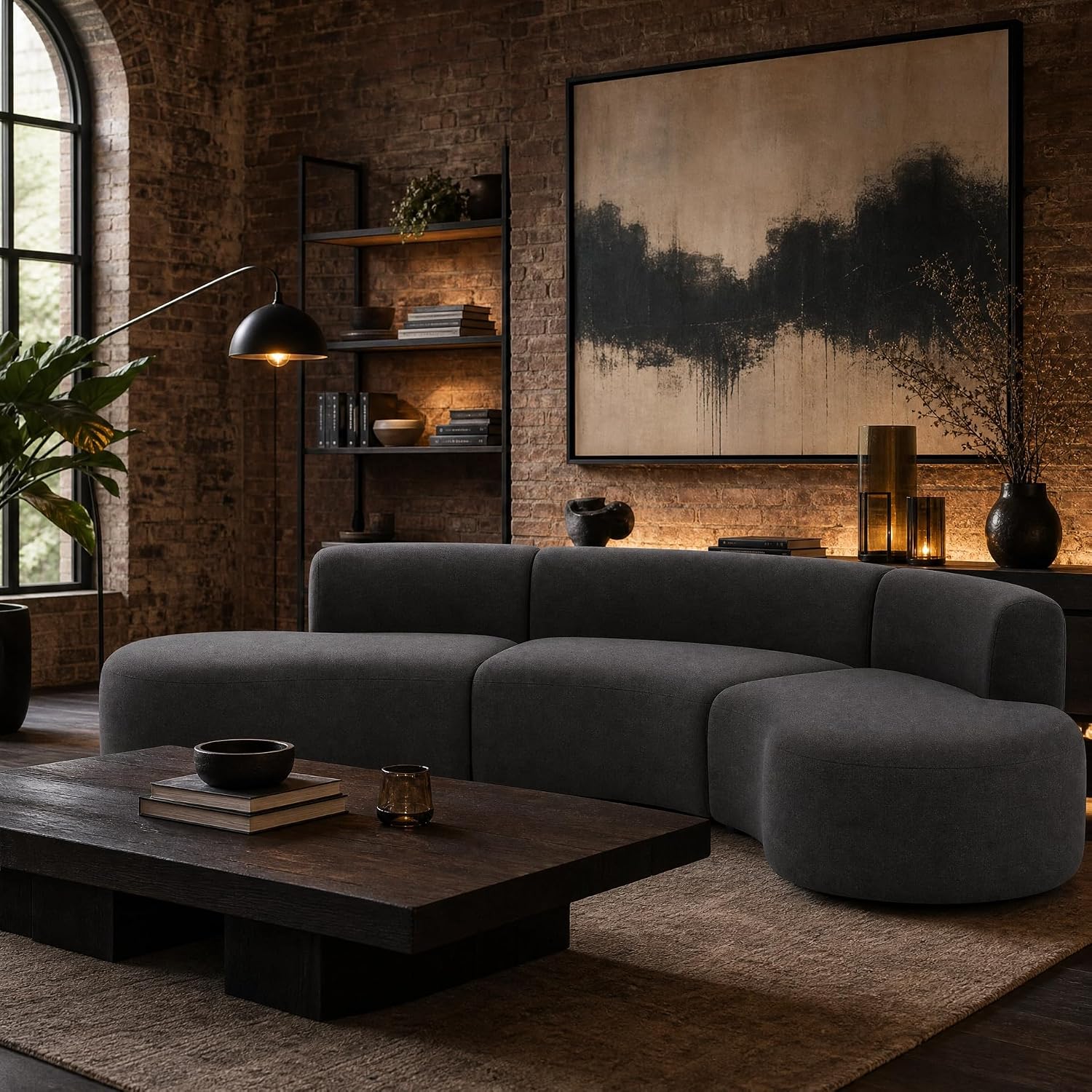 81DsM67E-LL._AC_SL1500_ Nordic Light Luxury Curved Modular Sofa Set - Modern Fabric Sectional Couch for Living Room - High-Density Sponge Comfort & Easy Clean - Image 1