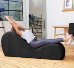 Modern Soft Foam Chaise Lounge Chair for Exercise Yoga Couch Sofa Chair with Comfortable Design for Living Room Home Gym Use