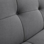 Modern Convertible Futon Sofa Bed - Gray Tufted Sleeper Couch with Chrome Legs - Adjustable Lounger for Small Spaces, Guest Room, Apartment - Image 5