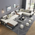 Modern Luxury 7 Seater Modular Fabric Sofa Furniture Set Multifunctional Living Room Home Corner Couch U Shaped Sectional Sofa - Image 3