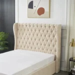 Modern Hydraulic Storage Bed Frame with Tufted Wingback Headboard, Lift Up Platform Bed with Spacious Under Bed Storage - Image 2