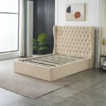 Modern Hydraulic Storage Bed Frame with Tufted Wingback Headboard, Lift Up Platform Bed with Spacious Under Bed Storage - Image 4