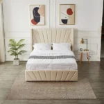Modern hydraulic Storage Bed Frame, Velvet Upholstered Wingback Headboard, No Box Spring Required, Bedroom Furniture - Image 2