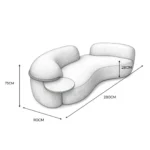 Three seater boucle sofa dimensions