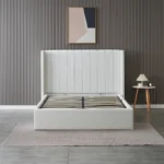 Luxury Hydraulic Storage Bed Frame with Vertical Channel Upholstered Headboard, Hidden Storage Platform Bed, Bedroom Furniture - Image 2