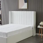 Luxury Hydraulic Storage Bed Frame with Vertical Channel Upholstered Headboard, Hidden Storage Platform Bed, Bedroom Furniture - Image 4