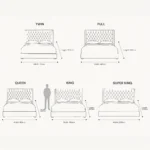 Modern Hydraulic Storage Bed Frame with Tufted Wingback Headboard, Lift Up Platform Bed with Spacious Under Bed Storage - Image 6