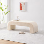 Modern Lamb Velvet Bench, Multi-functional Shoe Changing Stool, Bed End Ottoman, Living Room Sofa Bench, Entryway Seating, Plush Upholstered Bench for Apartment & Home
