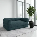 Corduroy Sofa Bed, Foldable Foam Sleeper, Convertible Floor Couch for Kids & Adults, Adjustable Lounger for Small Spaces