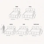 Boucle Upholstered Bed Frame, Padded Headboard and Footboard with Plush Fabric Platform Bed, Modern Bedroom Furniture - Image 4