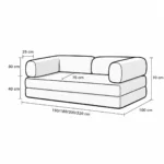 Corduroy Sofa Bed, Foldable Foam Sleeper, Convertible Floor Couch for Kids & Adults, Adjustable Lounger for Small Spaces - Image 3