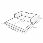 Corduroy Sofa Bed, Foldable Foam Sleeper, Convertible Floor Couch for Kids & Adults, Adjustable Lounger for Small Spaces - Image 4