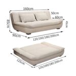 Modern Convertible Sofa Bed, Corduroy Fabric Sleeper Couch with Thick Foam Padding, Upholstered Floor Sofa for Home, Office and Guest Space - Image 4